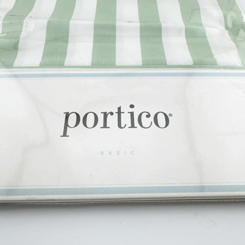 NEW Vintage Portico Boudoir 12 x 16 in Pillowcase Green White Stripe 100% Cotton